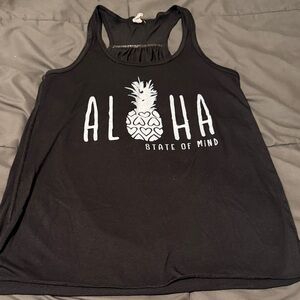 State of Mind Black Aloha Pineapple Tank